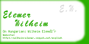 elemer wilheim business card